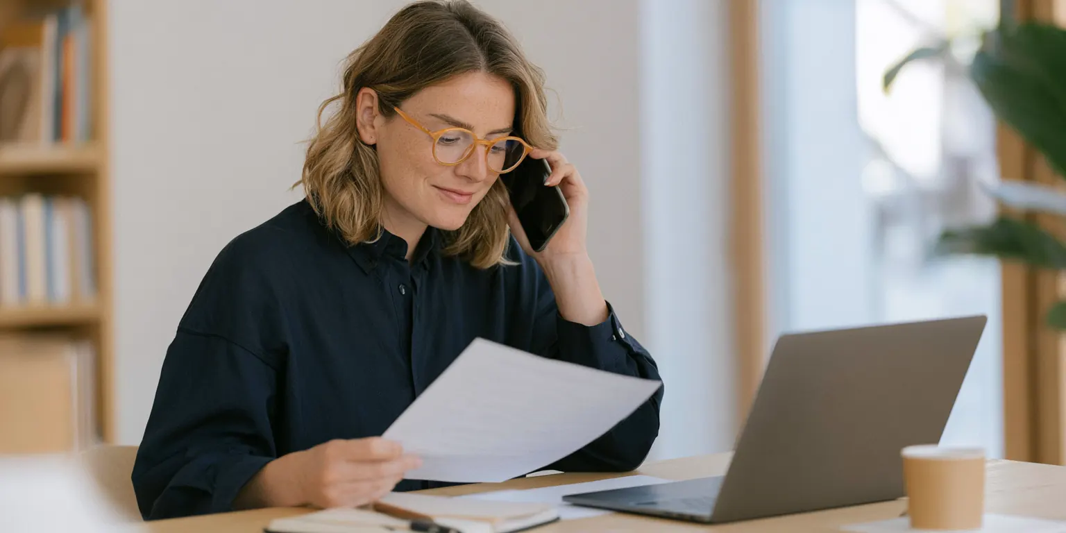 Customer reviewing a document during a Sales Agent conversation